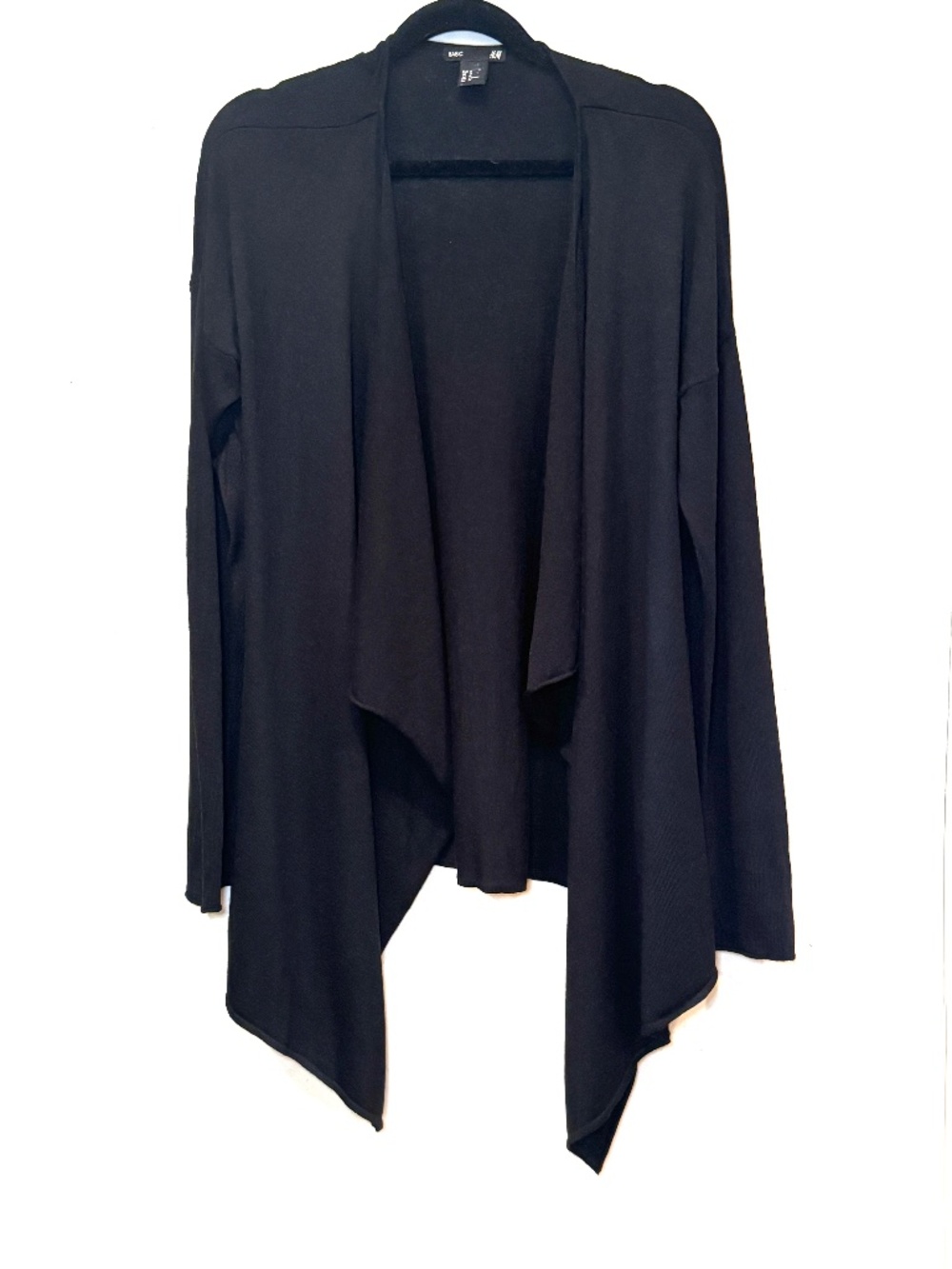 H&M Black Draped Open Front Cardigan Sweater M